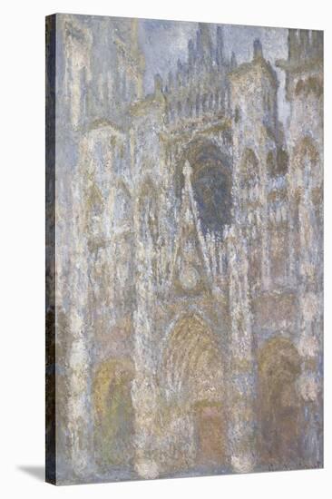 Rouen Cathedral, the Portal, Harmony Blue Morning Sun-Claude Monet-Stretched Canvas