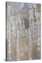 Rouen Cathedral, the Portal, Harmony Blue Morning Sun-Claude Monet-Stretched Canvas