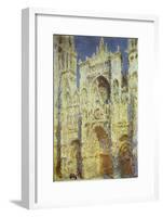 Rouen Cathedral, West Facade, Sunlight, 1894-Claude Monet-Framed Giclee Print