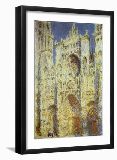 Rouen Cathedral, West Facade, Sunlight, 1894-Claude Monet-Framed Giclee Print