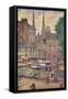 Rouen, Flower Market 1907-Nico Jungman-Framed Stretched Canvas
