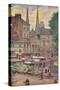 Rouen, Flower Market 1907-Nico Jungman-Stretched Canvas