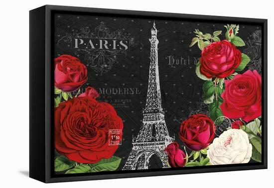 Rouge Paris I Black-Katie Pertiet-Framed Stretched Canvas