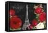 Rouge Paris I Black-Katie Pertiet-Framed Stretched Canvas