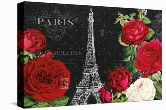 Rouge Paris I Black-Katie Pertiet-Stretched Canvas