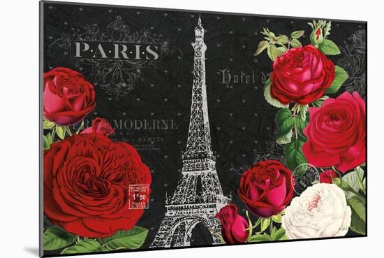 Rouge Paris I Black-Katie Pertiet-Mounted Art Print