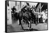 Rough Going at the Ellensburg Rodeo - Ellensburg, WA-Lantern Press-Framed Stretched Canvas