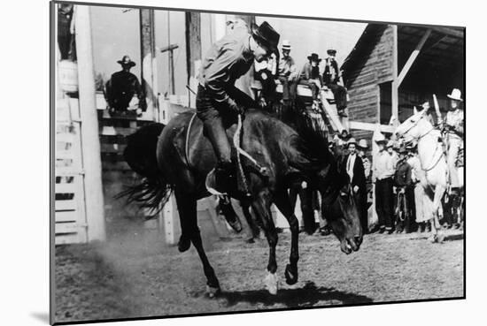 Rough Going at the Ellensburg Rodeo - Ellensburg, WA-Lantern Press-Mounted Art Print