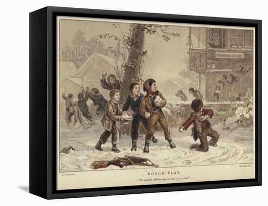 Rough Play-Eugene Alexis Girardet-Framed Stretched Canvas