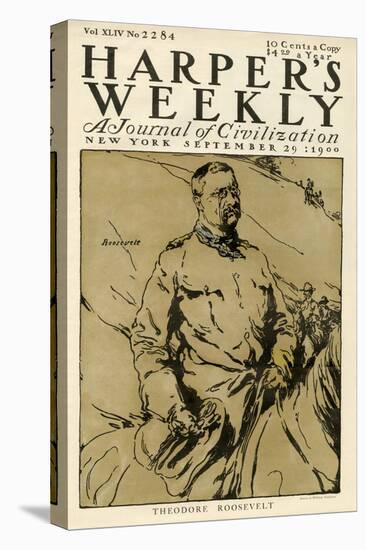 Rough Rider Theodore Roosevelt on the Cover of Harper's Weekly, September 29, 1900-null-Stretched Canvas
