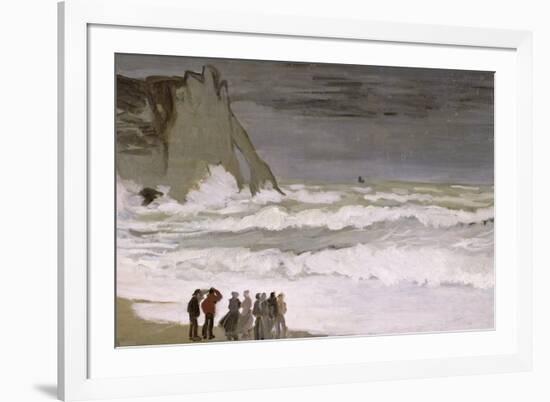 Rough Sea at Etretat, 1868-69-Claude Monet-Framed Giclee Print