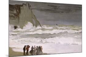 Rough Sea at Etretat, 1868-69-Claude Monet-Mounted Giclee Print