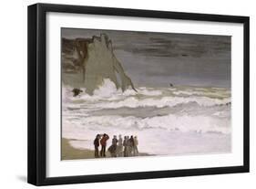 Rough Sea at Etretat, 1868-69-Claude Monet-Framed Giclee Print