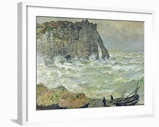 Rough Sea at Etretat, 1883-Claude Monet-Framed Giclee Print