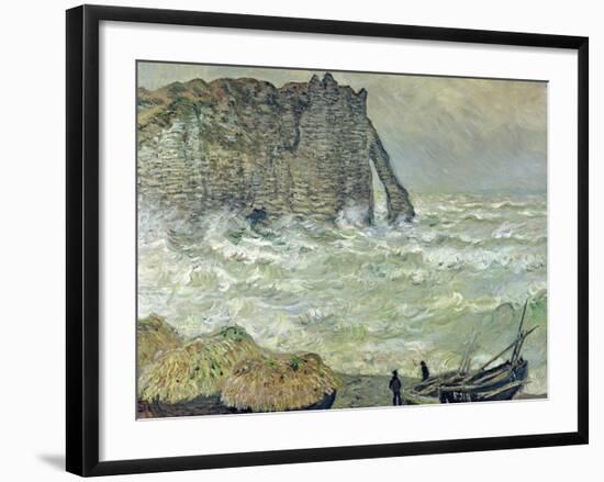 Rough Sea at Etretat, 1883-Claude Monet-Framed Giclee Print