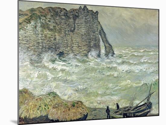 Rough Sea at Etretat, 1883-Claude Monet-Mounted Giclee Print