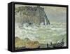 Rough Sea at Etretat, 1883-Claude Monet-Framed Stretched Canvas