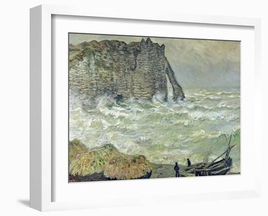 Rough Sea at Etretat, 1883-Claude Monet-Framed Giclee Print