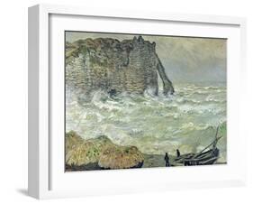 Rough Sea at Etretat, 1883-Claude Monet-Framed Giclee Print