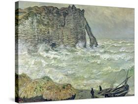 Rough Sea at Etretat, 1883-Claude Monet-Stretched Canvas