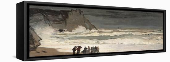 Rough Sea at Etretat-Claude Monet-Framed Stretched Canvas