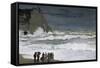 Rough Sea at Etretat-Claude Monet-Framed Stretched Canvas