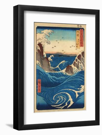 Rough Sea at Naruto in Awa Province-Ando Hiroshige-Framed Giclee Print