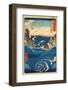 Rough Sea at Naruto in Awa Province-Ando Hiroshige-Framed Giclee Print