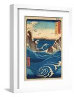 Rough Sea at Naruto in Awa Province-Ando Hiroshige-Framed Giclee Print