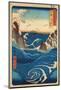 Rough Sea at Naruto in Awa Province-Ando Hiroshige-Mounted Giclee Print