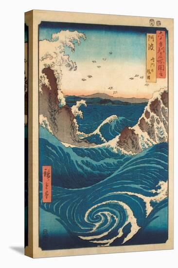 Rough Sea at Naruto in Awa Province-Ando Hiroshige-Stretched Canvas