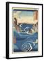 Rough Sea at Naruto in Awa Province-Ando Hiroshige-Framed Art Print