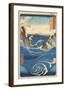 Rough Sea at Naruto in Awa Province-Ando Hiroshige-Framed Art Print