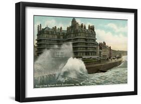 Rough Sea, Splash Point, Eastbourne, Sussex, C1912-null-Framed Giclee Print