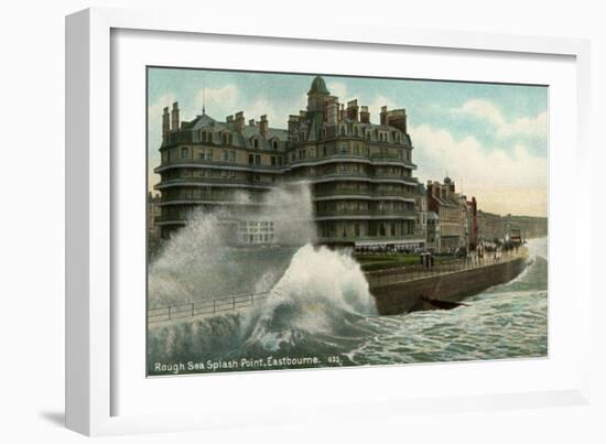 Rough Sea, Splash Point, Eastbourne, Sussex, C1912-null-Framed Giclee Print
