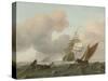 Rough Sea with Ships-Ludolf Bakhuysen-Stretched Canvas