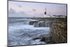 Rough seas crash over rocks near Portland Bill Lighthouse, Dorset, England, United Kingdom, Europe-Stephen Spraggon-Mounted Photographic Print