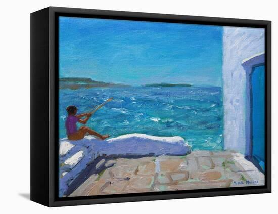 Rough Seas, Mykonos, 2012-Andrew Macara-Framed Stretched Canvas