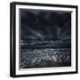 Rough Seaside Against Stormy Clouds, Hersonissos, Crete, Greece-null-Framed Photographic Print