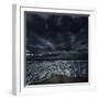 Rough Seaside Against Stormy Clouds, Hersonissos, Crete, Greece-null-Framed Photographic Print