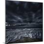 Rough Seaside Against Stormy Clouds, Hersonissos, Crete, Greece-null-Mounted Photographic Print