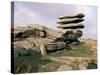 Rough Tor Rocks, Bodmin Moor, Near Camelford, Cornwall, England, United Kingdom-Roy Rainford-Stretched Canvas
