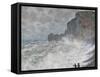 Rough Weather at Étretat, 1883-Claude Monet-Framed Stretched Canvas