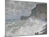 Rough Weather at Étretat, 1883-Claude Monet-Mounted Giclee Print