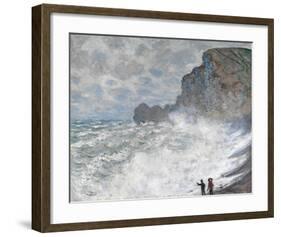 Rough Weather at Etretat-Claude Monet-Framed Premium Giclee Print