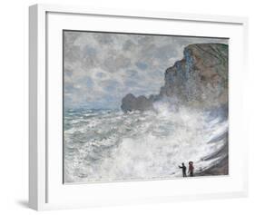 Rough Weather at Etretat-Claude Monet-Framed Premium Giclee Print