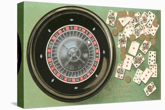 Roulette Table, Cards and Chips, Monaco-null-Stretched Canvas