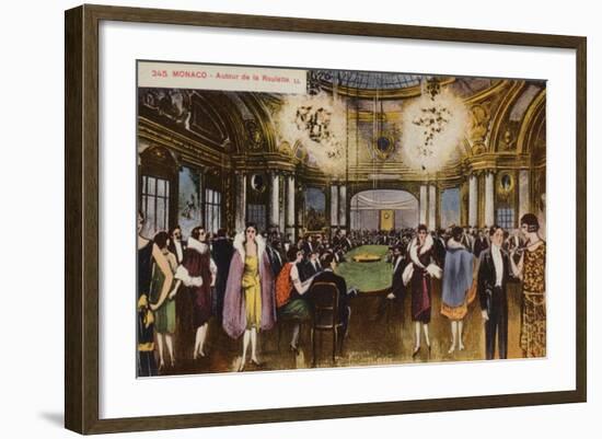 Roulette Table in a Casino, Monte Carlo, Monaco-null-Framed Giclee Print