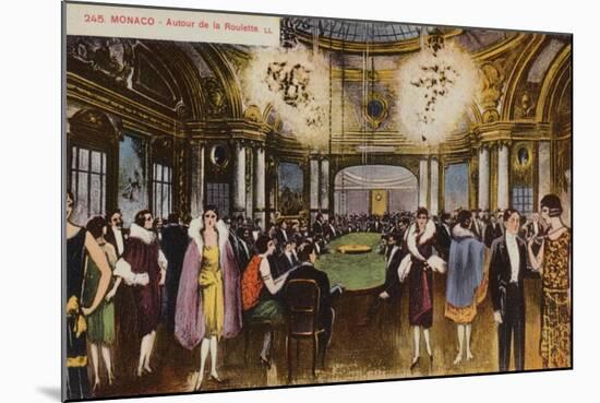 Roulette Table in a Casino, Monte Carlo, Monaco-null-Mounted Giclee Print