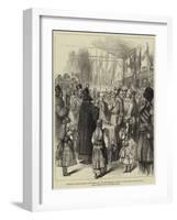 Roumanian Priests Blessing with Bread and Wine the Emperor of Russia at the Ploesti Railway Station-null-Framed Giclee Print